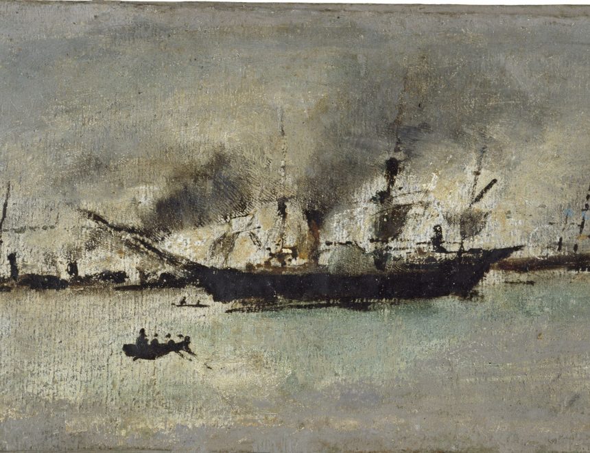 Ignacio Pinazo / Barco de vapor, s.f.